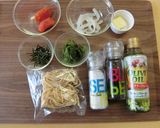 【糖質制限】絶品！たらこイカしそパスタ作り方1写真