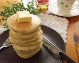 抹茶くず湯粉末でもっちりパンケーキ作り方8写真
