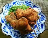 簡単！アジの白ネギ巻き串揚げ作り方5写真