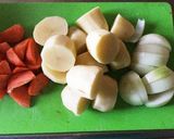 カリフラワーとジャガイモのケチャップ煮作り方1写真