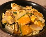 簡単!かぼちゃとキノコで作る卵どんぶり作り方9写真