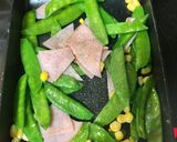 きぬさや、ハム、コーンのバター醤油炒め♡作り方6写真