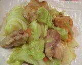 キャベツと鶏ももの味噌炒め作り方4写真