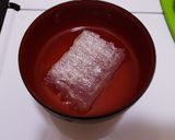 健康思考味噌汁009　舞茸&寒天作り方2写真