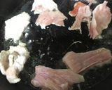 鮪のスジ肉と春菊の生姜炒め作り方2写真