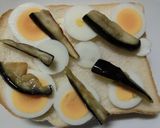 炒め茄子×茹で卵の塩昆布和トースト作り方5写真