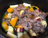 牛肉とかぼちゃ、さつまいも炒め作り方2写真