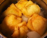 白菜ネギ入りもち巾着作り方6写真