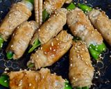 シャキッと絹さやの豚肉巻き♪作り方7写真