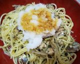オイルサーディン缶詰めの和風おろしパスタ作り方6写真