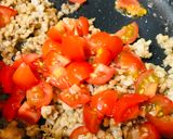 プチトマト6個のトマトミートソースパスタ作り方1写真