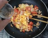 トマトと卵の炒め物（サラダチキン入り）作り方9写真