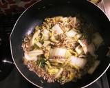 白菜とえのきとひき肉中華炒め作り方5写真