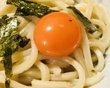 玉のせ釜揚げうどん●海苔&しょう油で濃厚作り方2写真