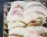余り餅&たらこ！餃子の皮でカリカリつまみ作り方3写真
