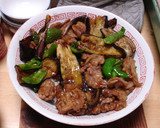簡単！　なすと豚肉の甘辛炒め／スタミナ丼作り方16写真