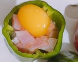 簡単！ピーマンカップのミニベーコンエッグ作り方2写真