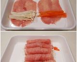 ［豚肉巻き 人参 えのき ＊お弁当］作り方2写真
