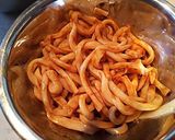 混ぜて焼くだけ簡単◎味噌バター焼きうどん作り方3写真