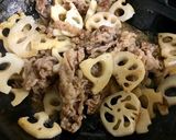 れんこんと牛肉のきんぴら作り方8写真
