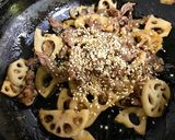 れんこんと牛肉のきんぴら作り方9写真