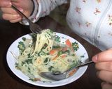手早く☆クリームスープスパ☆作り方7写真