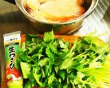 ☘️三つ葉とトリむね肉のわさび醤油あえ♪作り方2写真