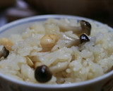 土鍋で炊く煎り大豆とキノコの炊き込みご飯作り方7写真