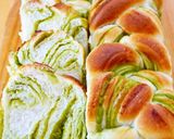 あん食パンHB生地粒あん抹茶三つ編みパン作り方32写真