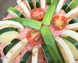 簡単びっくりハンバーグ✴︎夏野菜たっぷり作り方4写真
