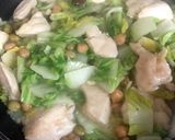 鶏胸肉と白菜のごま油炒め作り方5写真