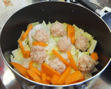 白菜ときのこ鶏つくねの白みそ煮作り方7写真
