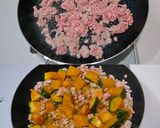 カボチャとひき肉の甘辛炒め作り方2写真