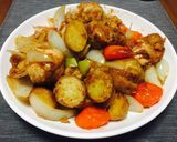 余った唐揚げ使って♪鳥の甘酢餡掛け作り方6写真