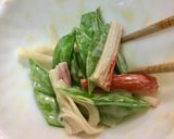 簡単♫きぬさやとカニカマのマヨポン和え♡作り方4写真