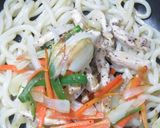 冷蔵庫の残り物で作るエスニック焼きうどん作り方9写真