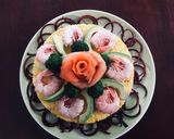 簡単で豪華な3段寿司ケーキ作り方8写真