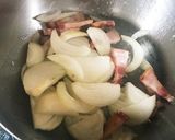 簡単★玉ねぎとベーコンのシンプルうどん作り方1写真