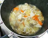 具だくさんのチーズ入りミルクとん汁作り方3写真