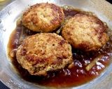 ふわふわ!豆腐ハンバーグ丼(卵とじ)作り方2写真