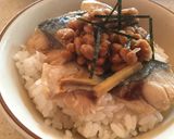 納豆と鯖の醤油煮丼作り方2写真