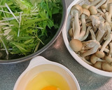 しめじと水菜の卵炒め作り方1写真