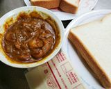 カレーのチーズ乗せオープンサンド作り方1写真