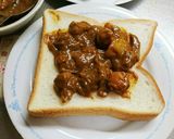カレーのチーズ乗せオープンサンド作り方2写真