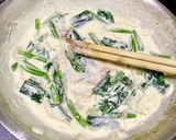 明太子とほうれん草のクリームパスタ作り方8写真