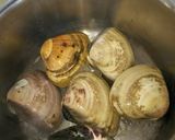はまぐりとにんにくのオリーブ油炒め作り方1写真