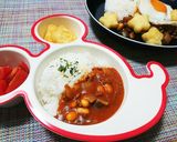 トマトジュースで煮込む豆と茄子カレー作り方5写真