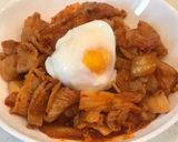 辛さもマイルド、豚キムチ温玉うどん！作り方10写真