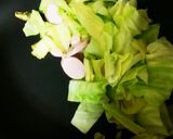 キャベツと魚ニソ卵のお好みソース炒め作り方3写真