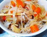 大豆ミートと人参・玉葱・しらたきの炒め物作り方4写真